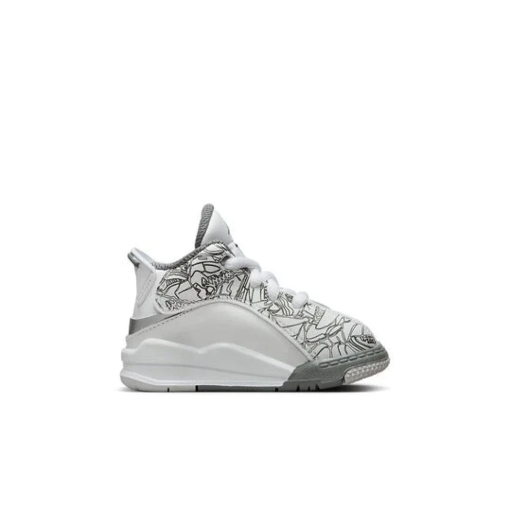 Air Jordan Dub Zero DV1358-107 Toddler 4 White Cool Gray Lifestyle Shoes GBNC22